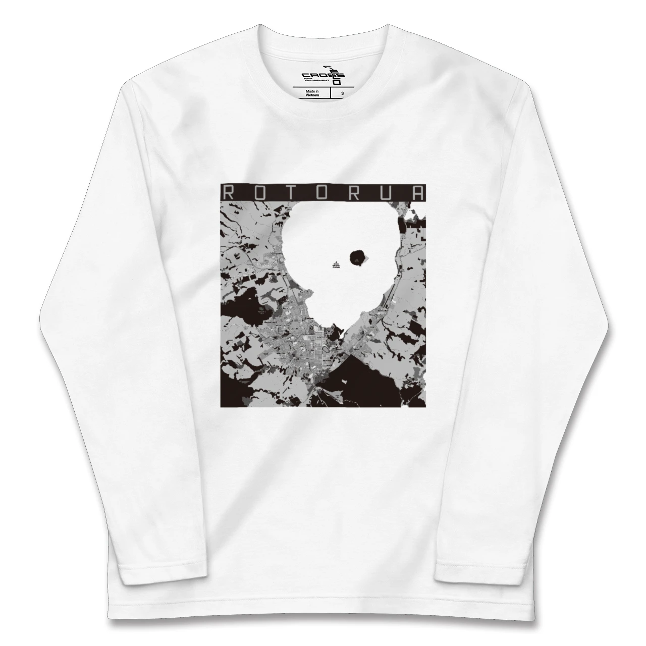 【ロトルア(ニュージーランド)】地図柄ロングスリーブTシャツ