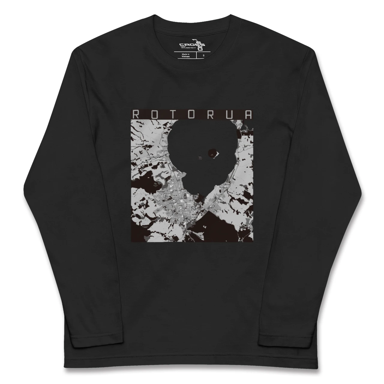 【ロトルア(ニュージーランド)】地図柄ロングスリーブTシャツ