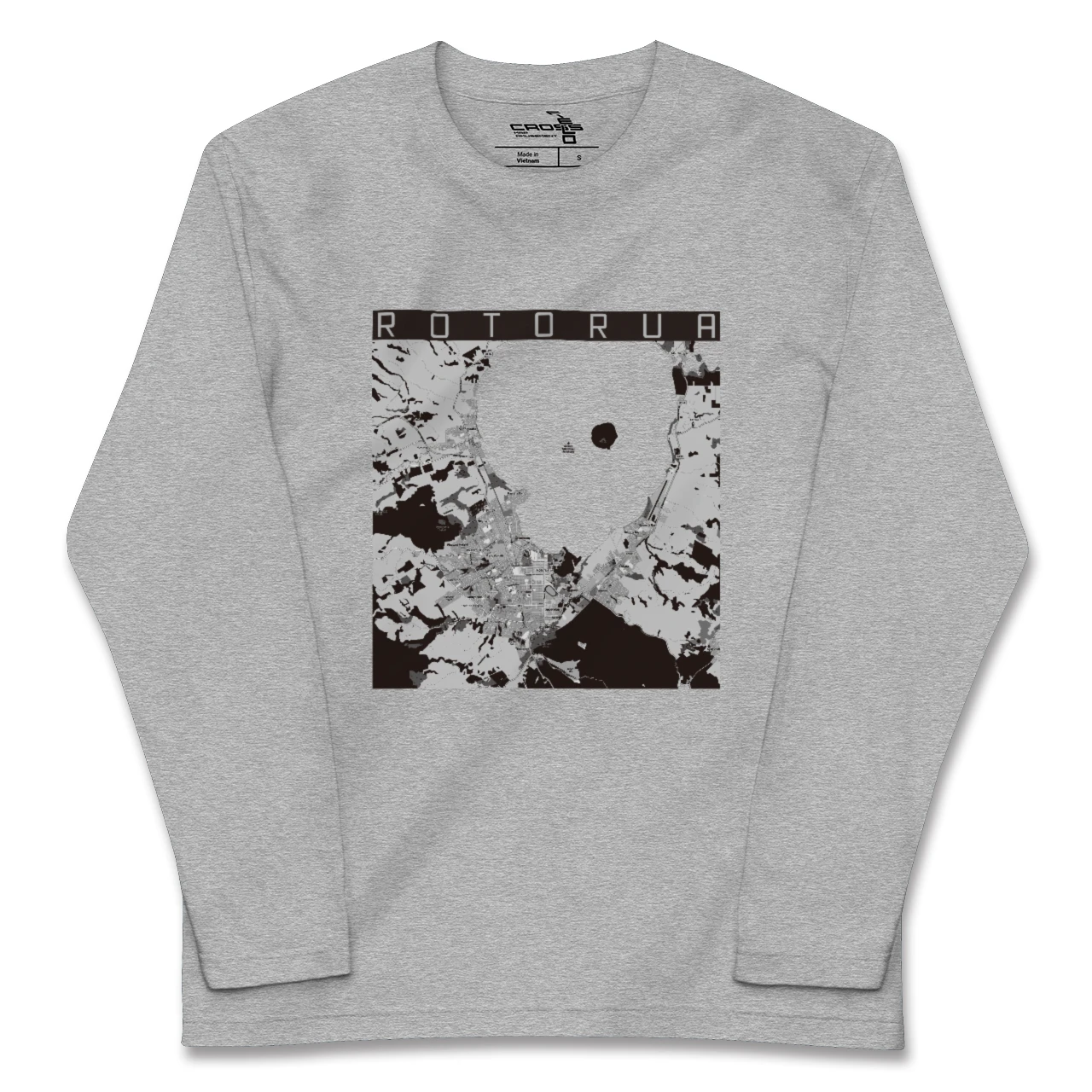 【ロトルア(ニュージーランド)】地図柄ロングスリーブTシャツ