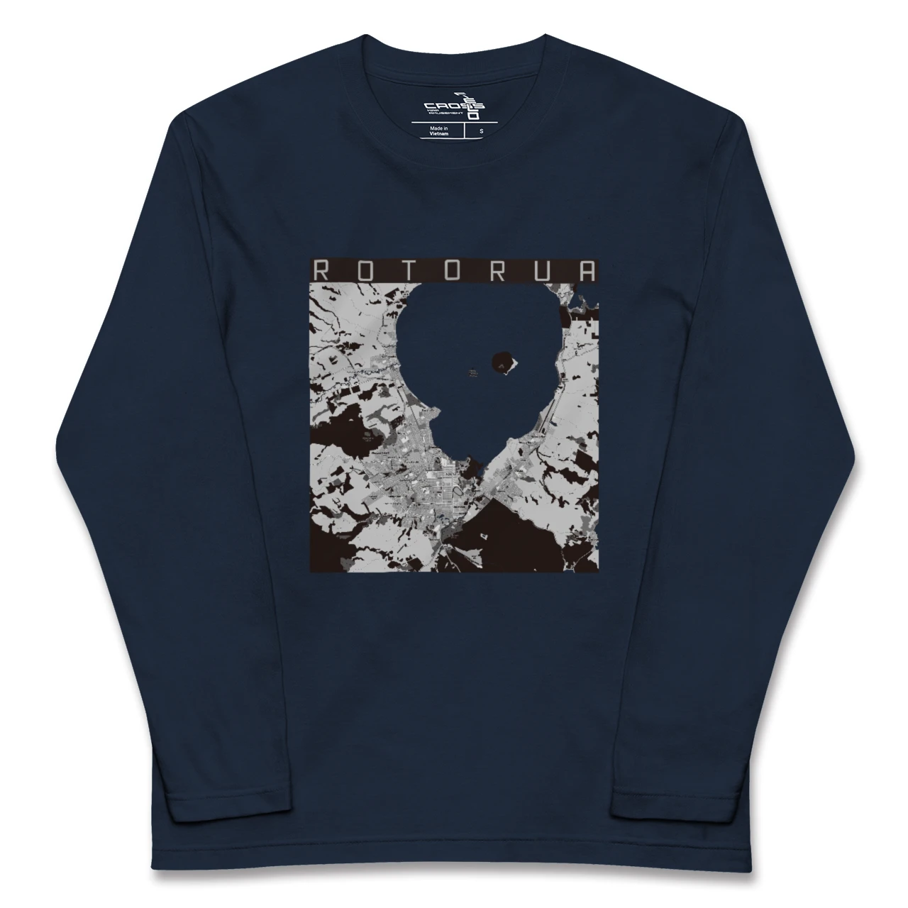 【ロトルア(ニュージーランド)】地図柄ロングスリーブTシャツ