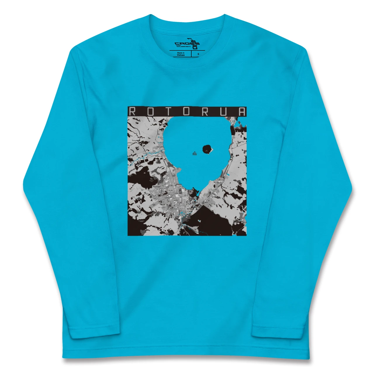 【ロトルア(ニュージーランド)】地図柄ロングスリーブTシャツ