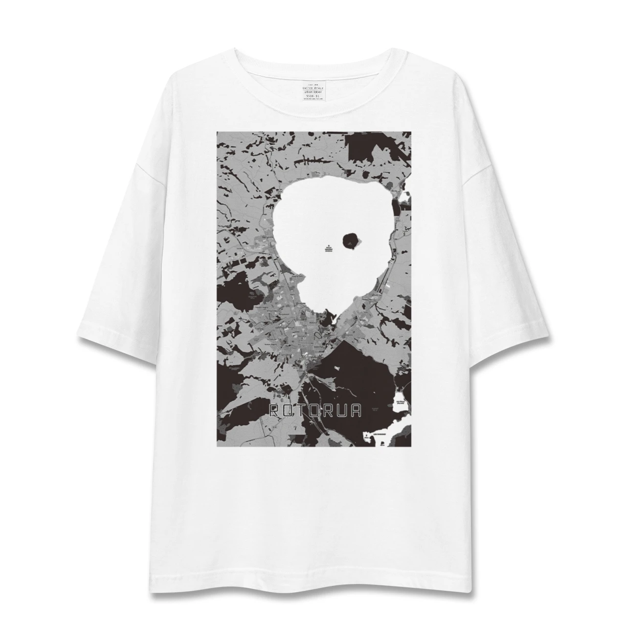 【ロトルア(ニュージーランド)】地図柄ビッグシルエットTシャツ
