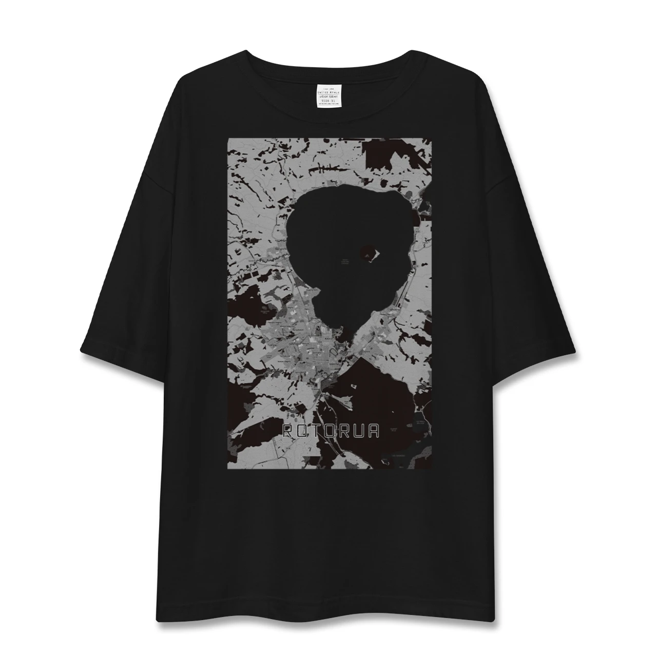 【ロトルア(ニュージーランド)】地図柄ビッグシルエットTシャツ
