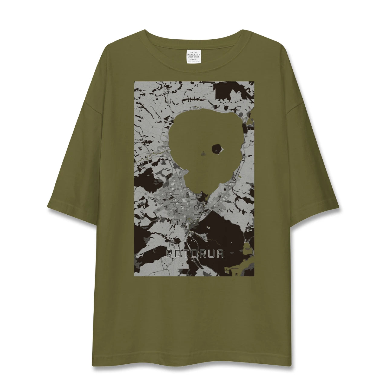【ロトルア(ニュージーランド)】地図柄ビッグシルエットTシャツ