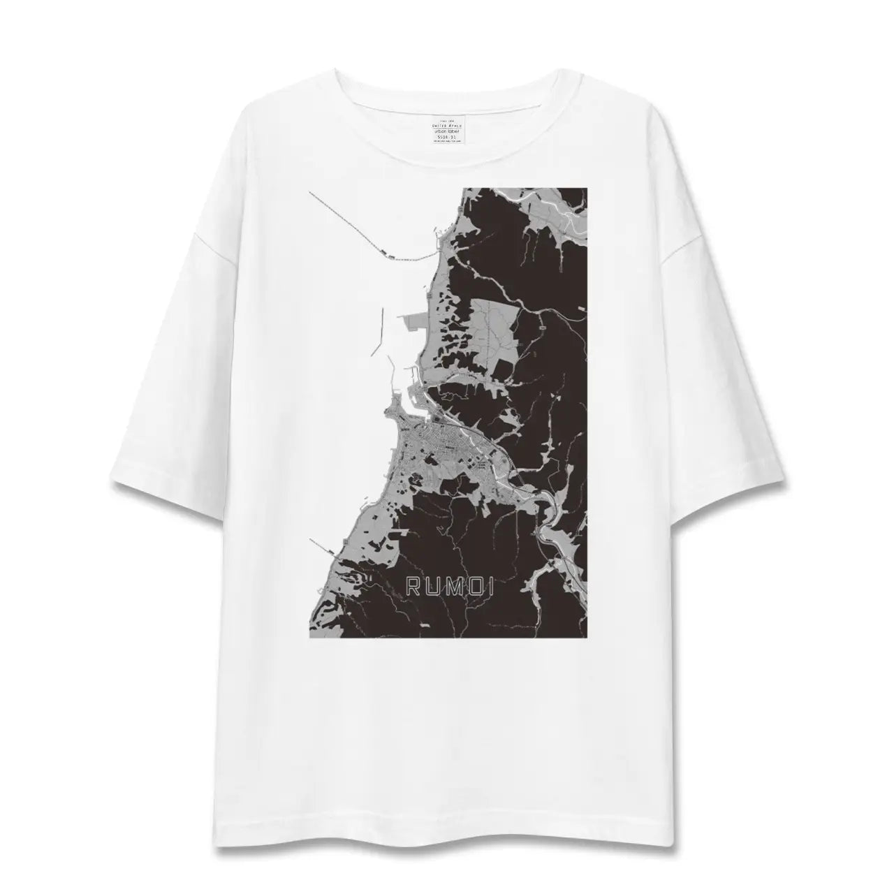【留萌(北海道)】地図柄ビッグシルエットTシャツ