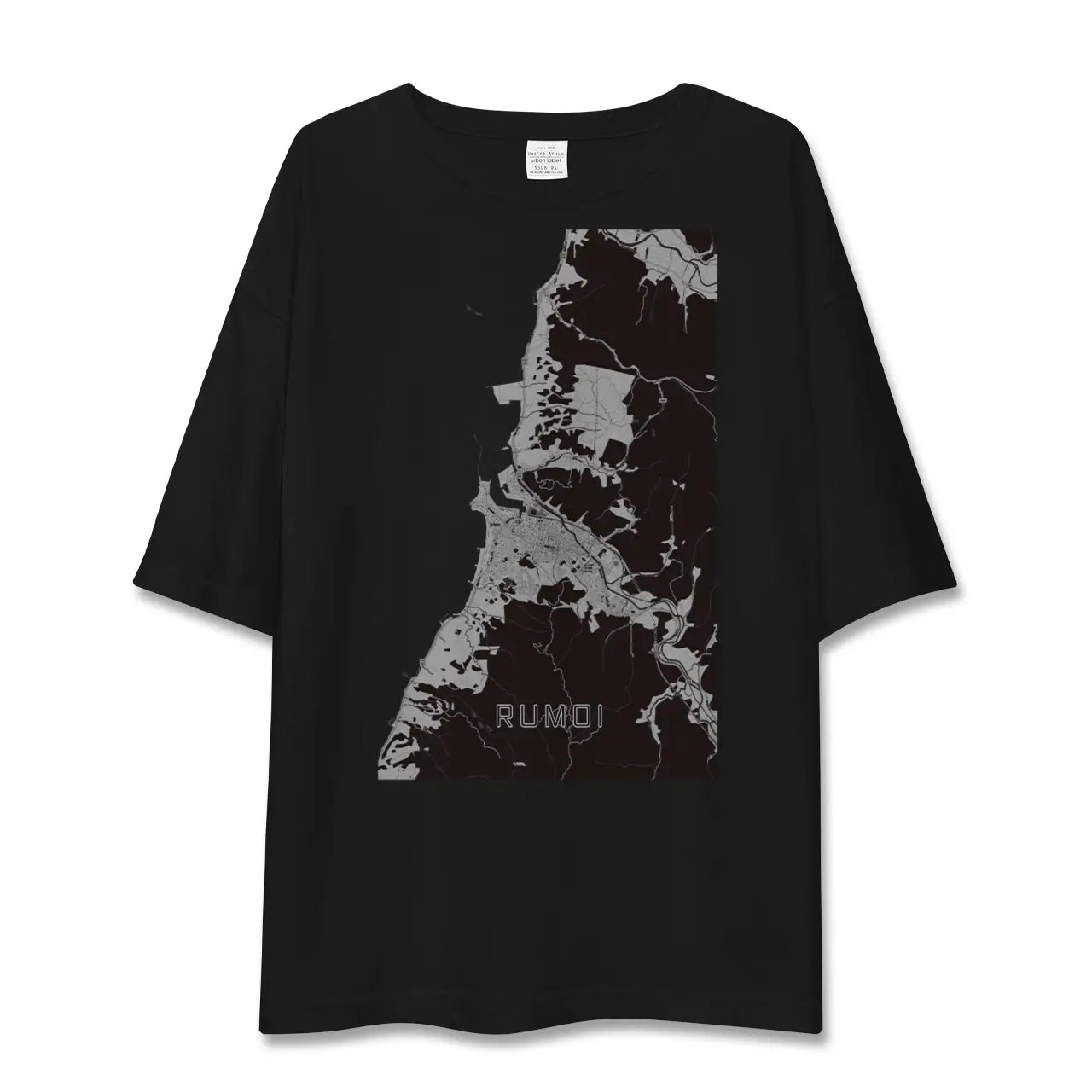 【留萌(北海道)】地図柄ビッグシルエットTシャツ