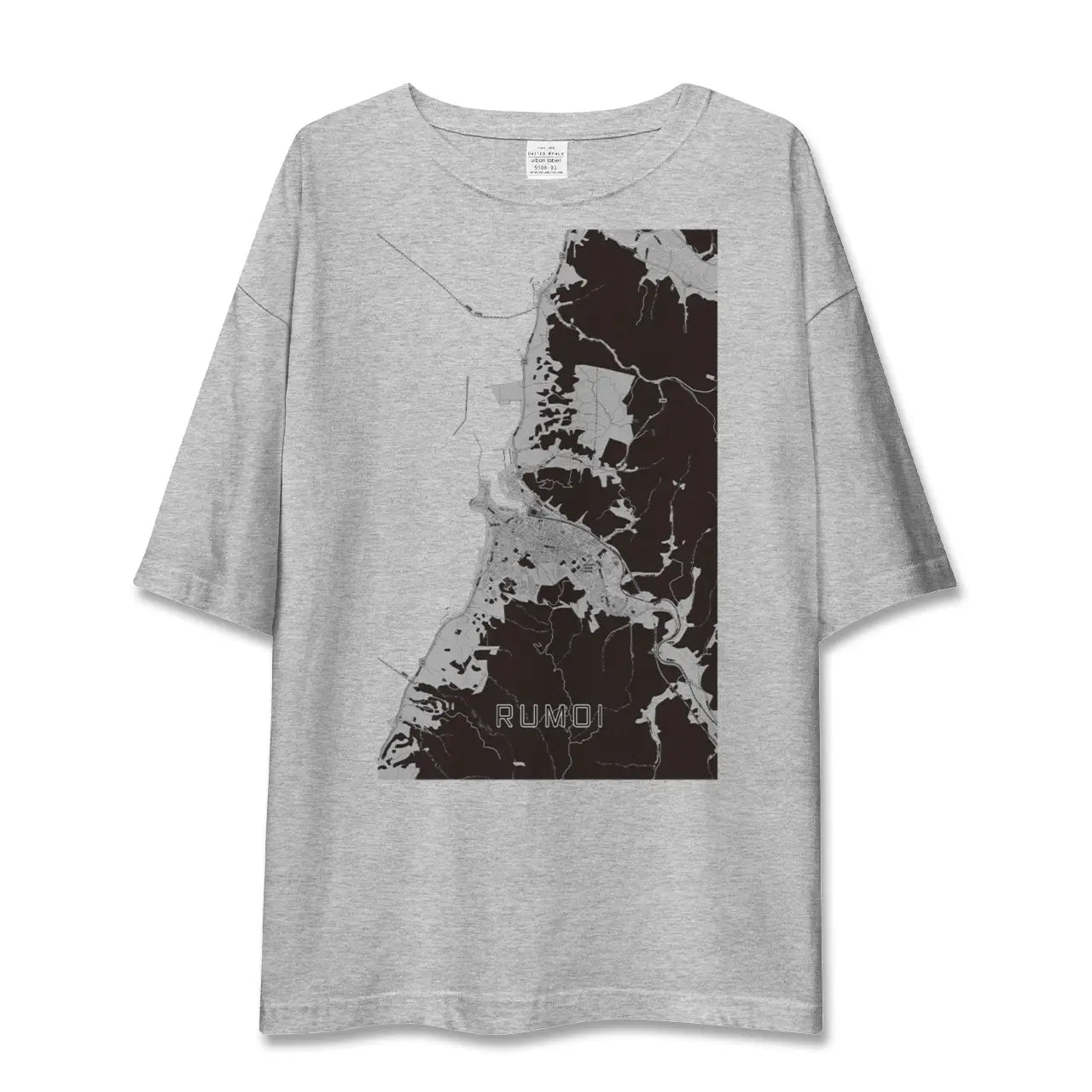 【留萌(北海道)】地図柄ビッグシルエットTシャツ