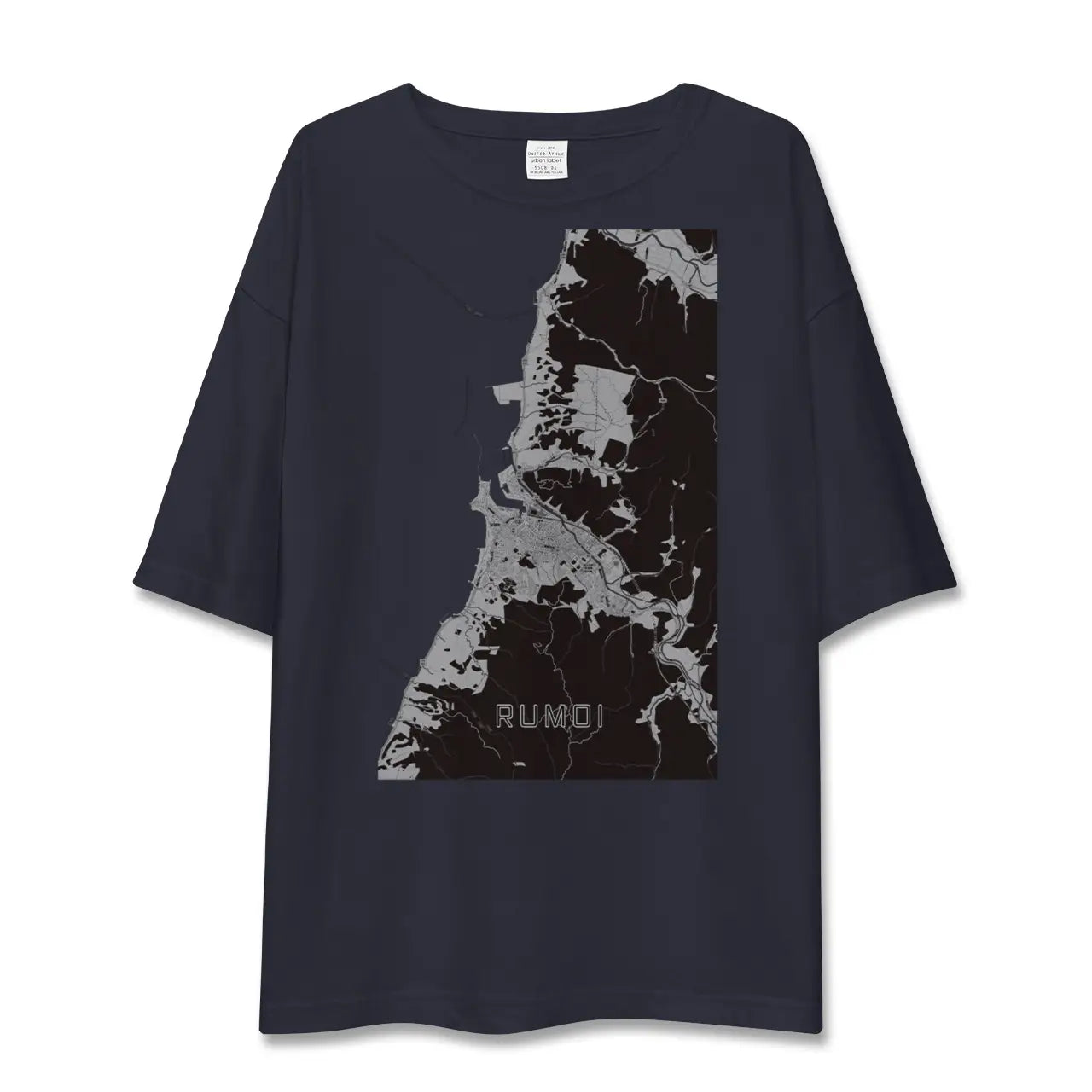 【留萌(北海道)】地図柄ビッグシルエットTシャツ