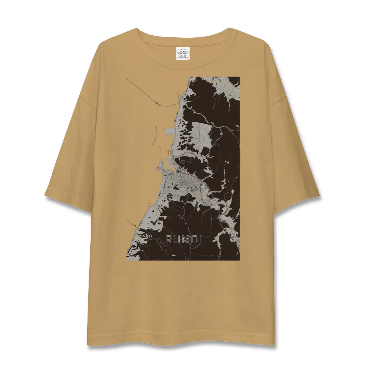 【留萌(北海道)】地図柄ビッグシルエットTシャツ