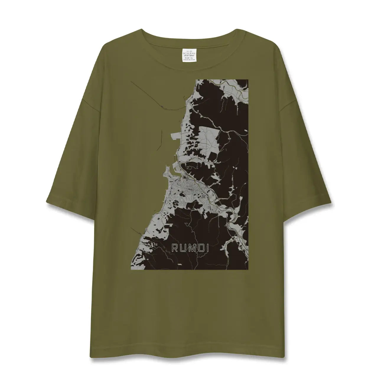 【留萌(北海道)】地図柄ビッグシルエットTシャツ