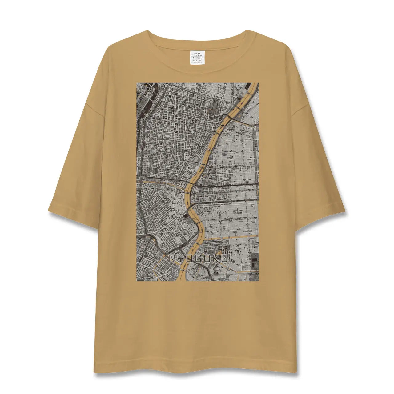 【両国(東京都)】地図柄ビッグシルエットTシャツ