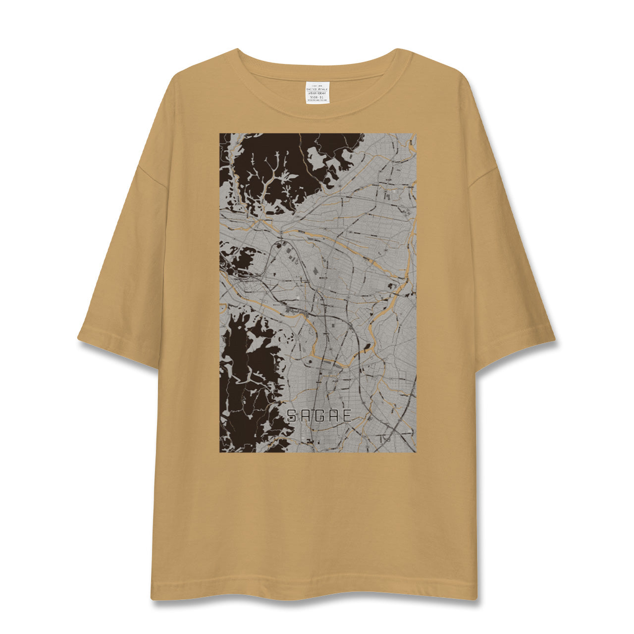 【寒河江(山形県)】地図柄ビッグシルエットTシャツ