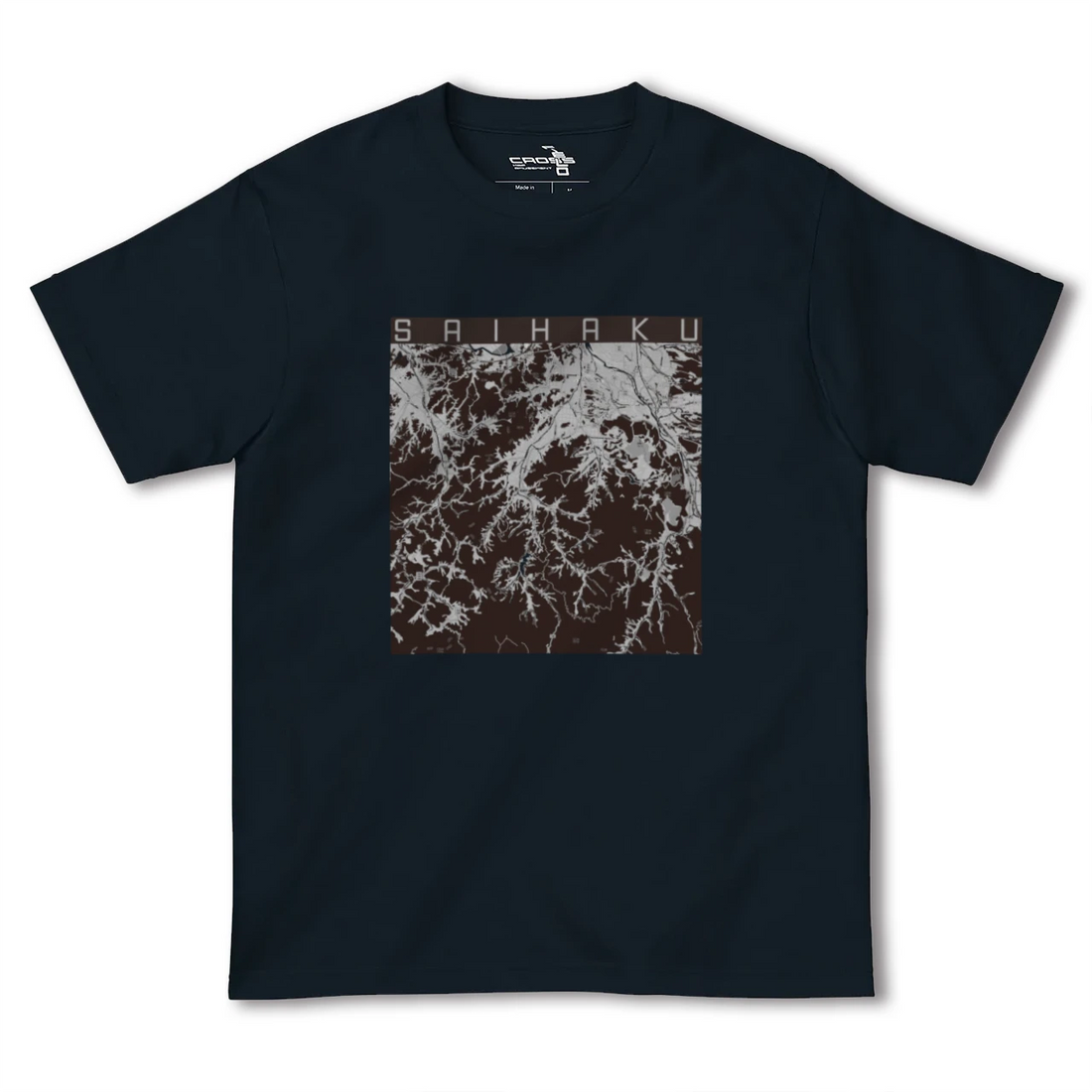 【西伯(鳥取県)】地図柄ヘビーウェイトTシャツ