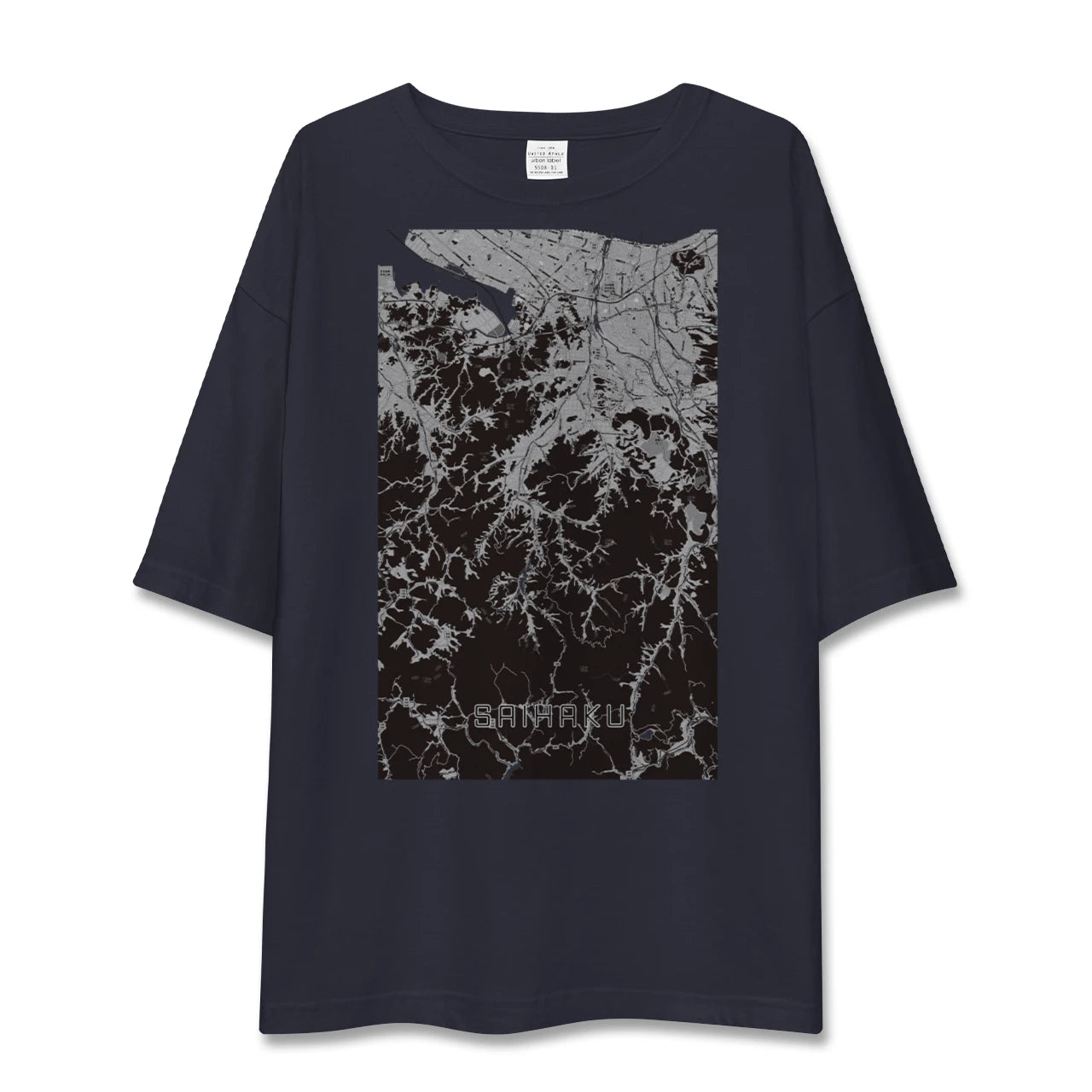 【西伯(鳥取県)】地図柄ビッグシルエットTシャツ