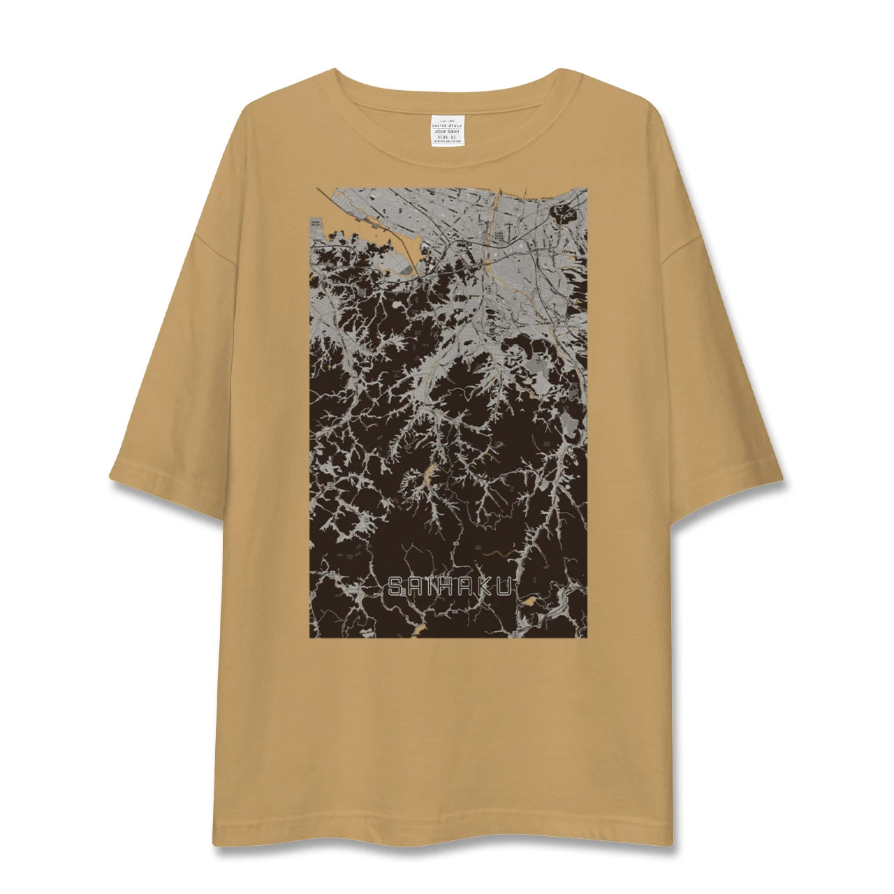【西伯(鳥取県)】地図柄ビッグシルエットTシャツ