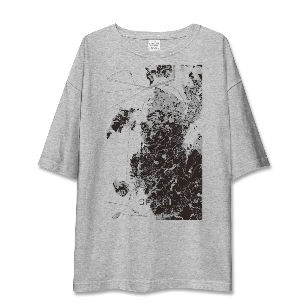 【西海(長崎県)】地図柄ビッグシルエットTシャツ