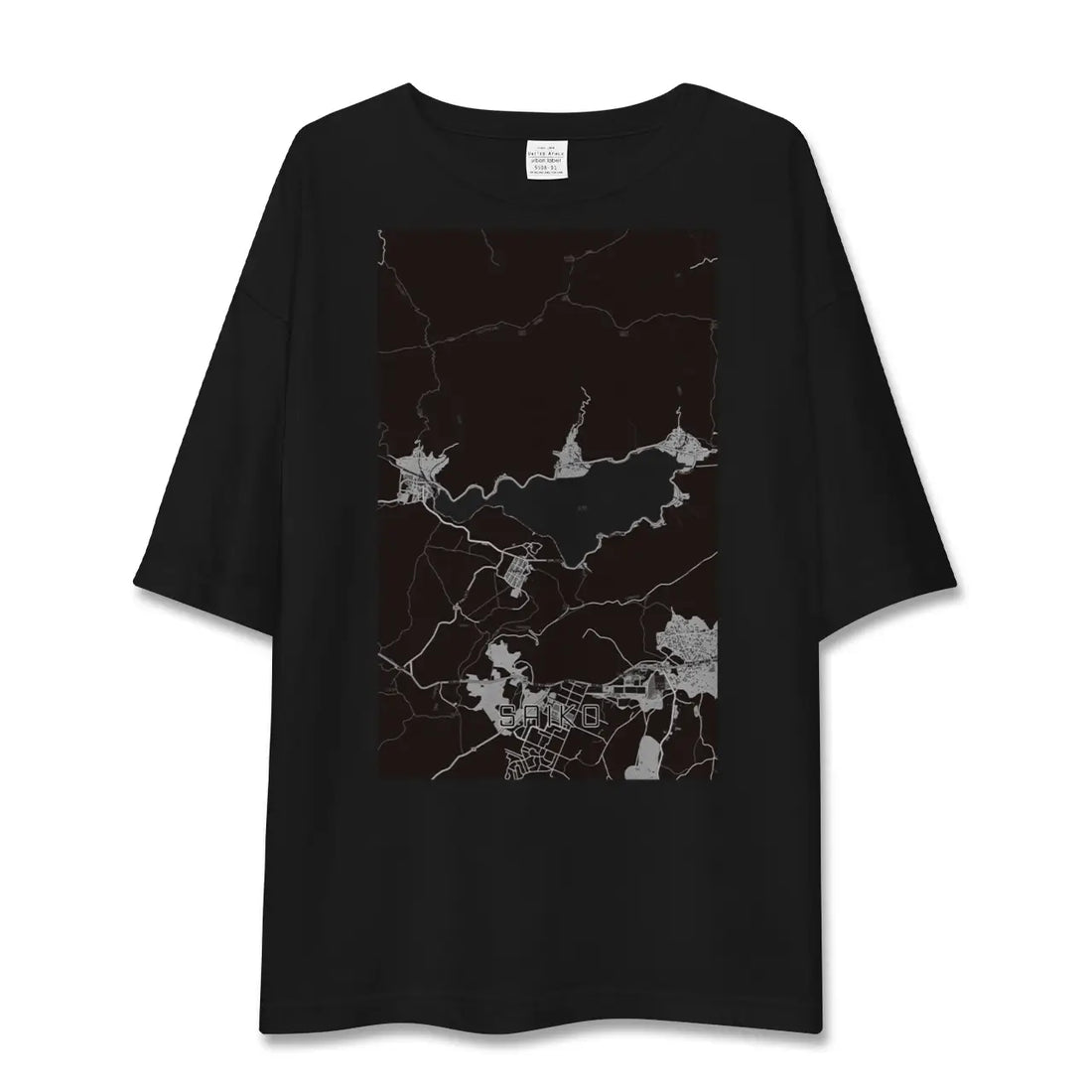 【西湖(山梨県)】地図柄ビッグシルエットTシャツ