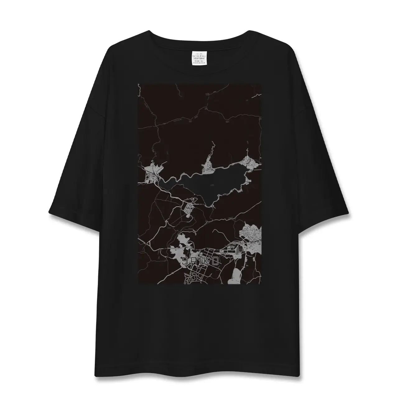 【西湖(山梨県)】地図柄ビッグシルエットTシャツ