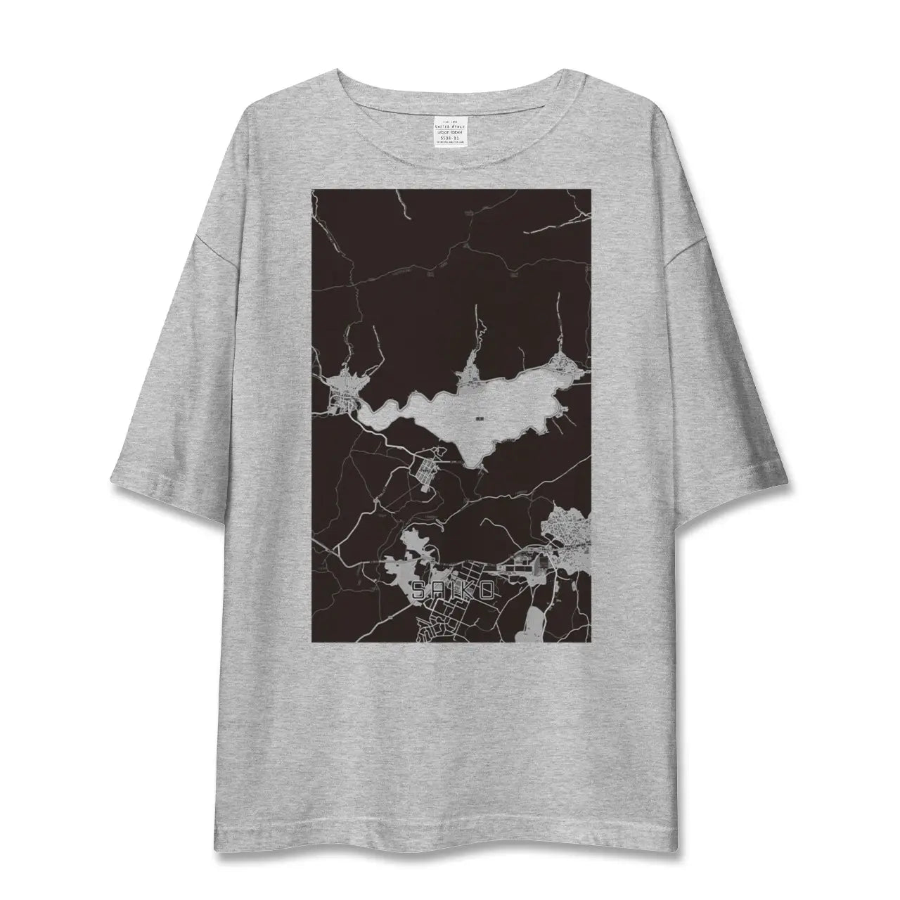 【西湖(山梨県)】地図柄ビッグシルエットTシャツ