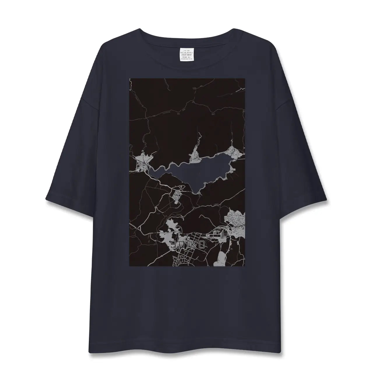 【西湖(山梨県)】地図柄ビッグシルエットTシャツ