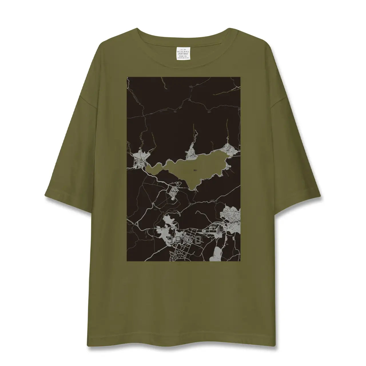【西湖(山梨県)】地図柄ビッグシルエットTシャツ