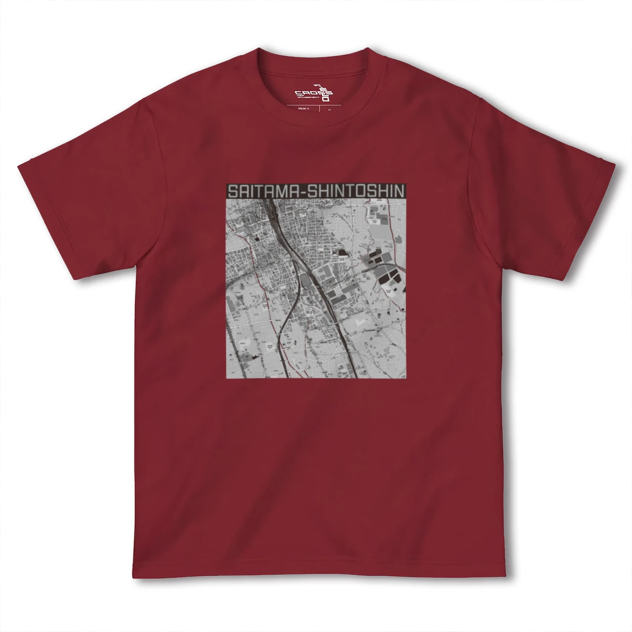 【さいたま新都心(埼玉県)】地図柄ヘビーウェイトTシャツ