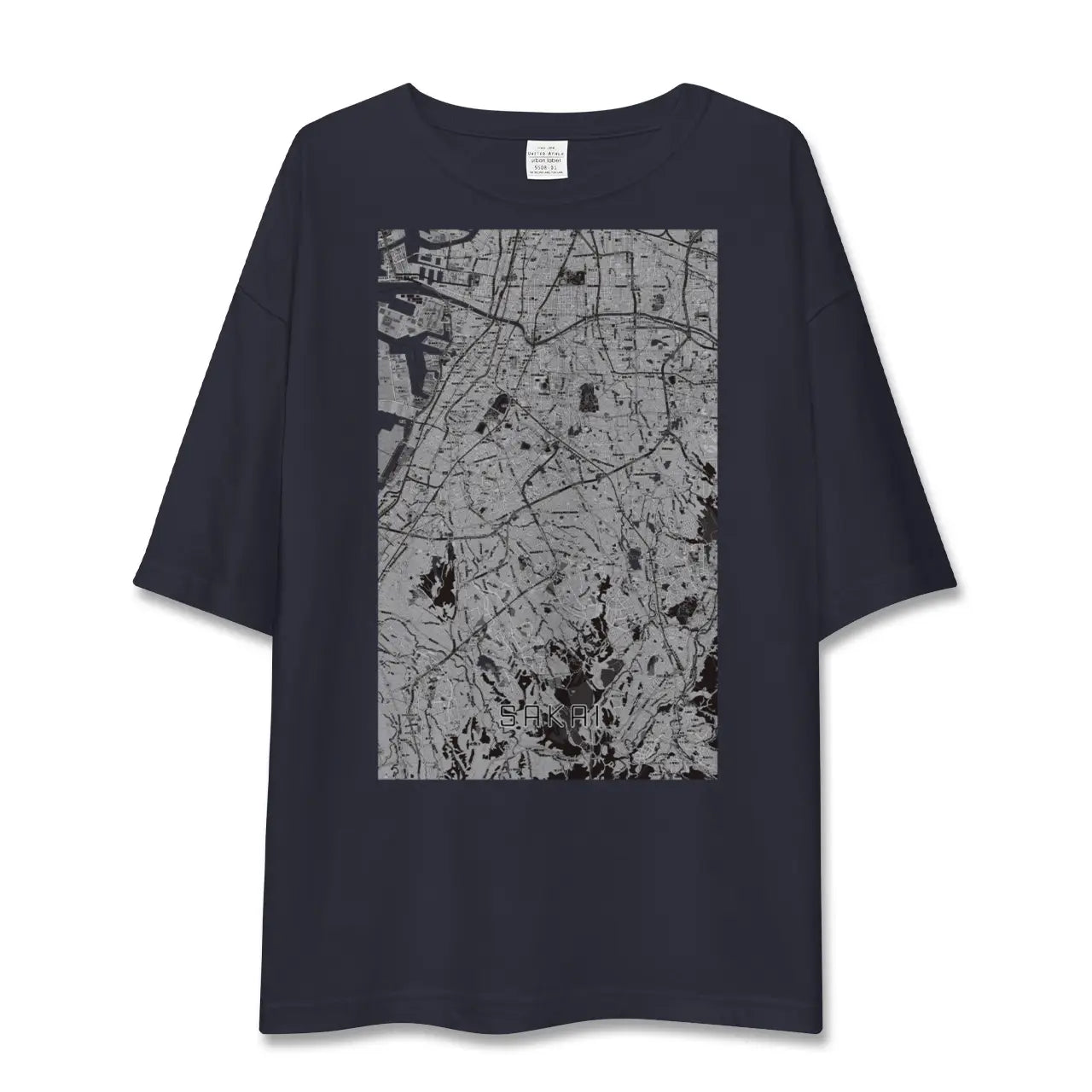【堺2(大阪府)】地図柄ビッグシルエットTシャツ