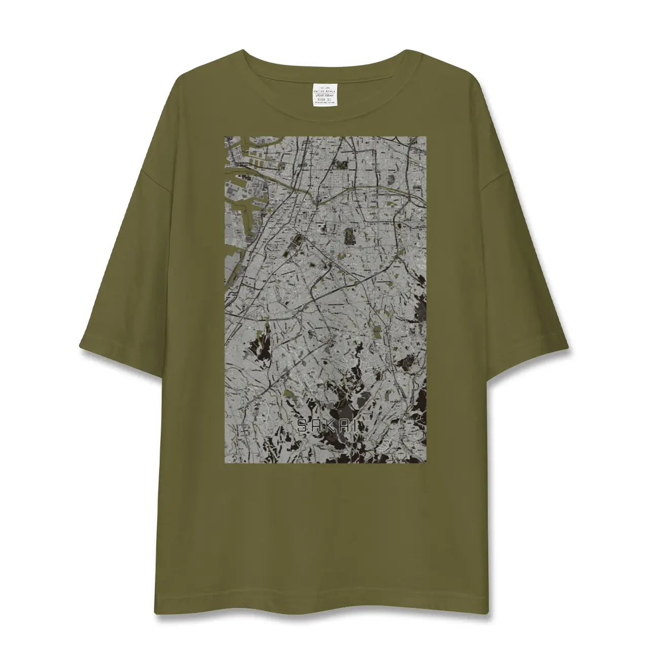 【堺2(大阪府)】地図柄ビッグシルエットTシャツ