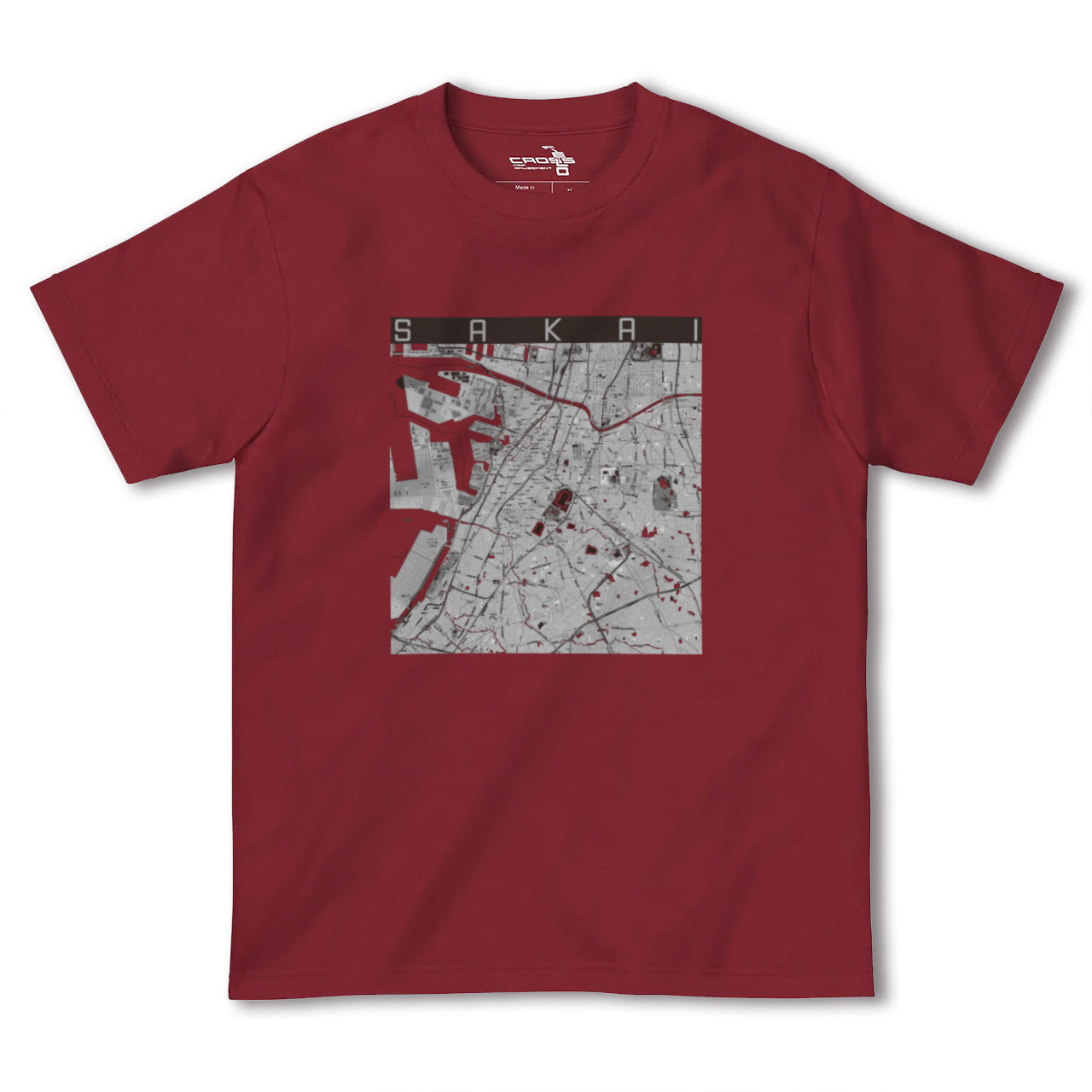 【堺(大阪府)】地図柄ヘビーウェイトTシャツ