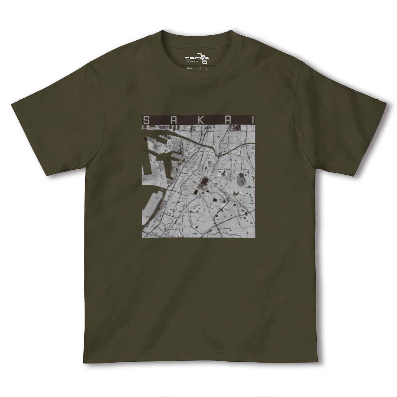【堺(大阪府)】地図柄ヘビーウェイトTシャツ