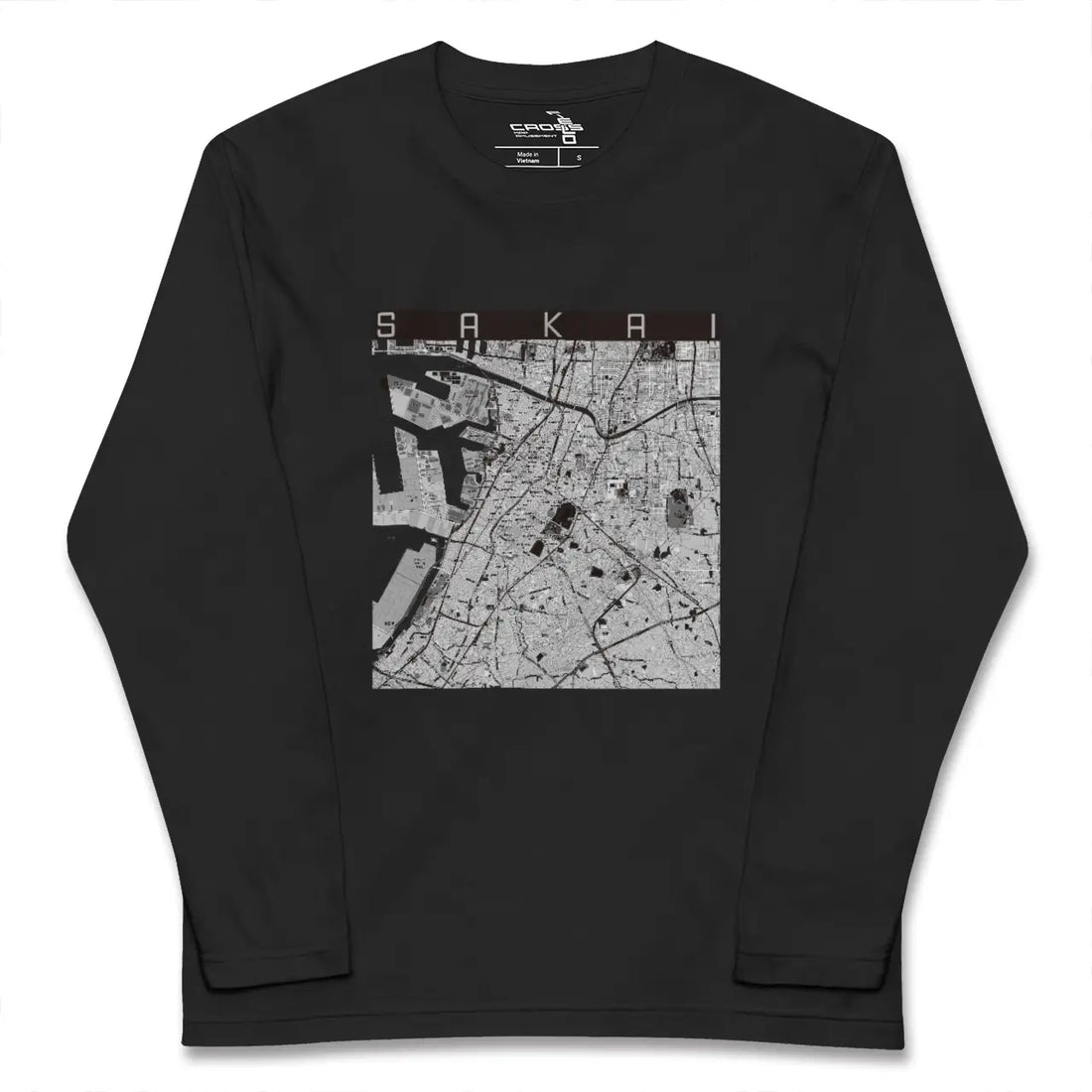 【堺(大阪府)】地図柄ロングスリーブTシャツ