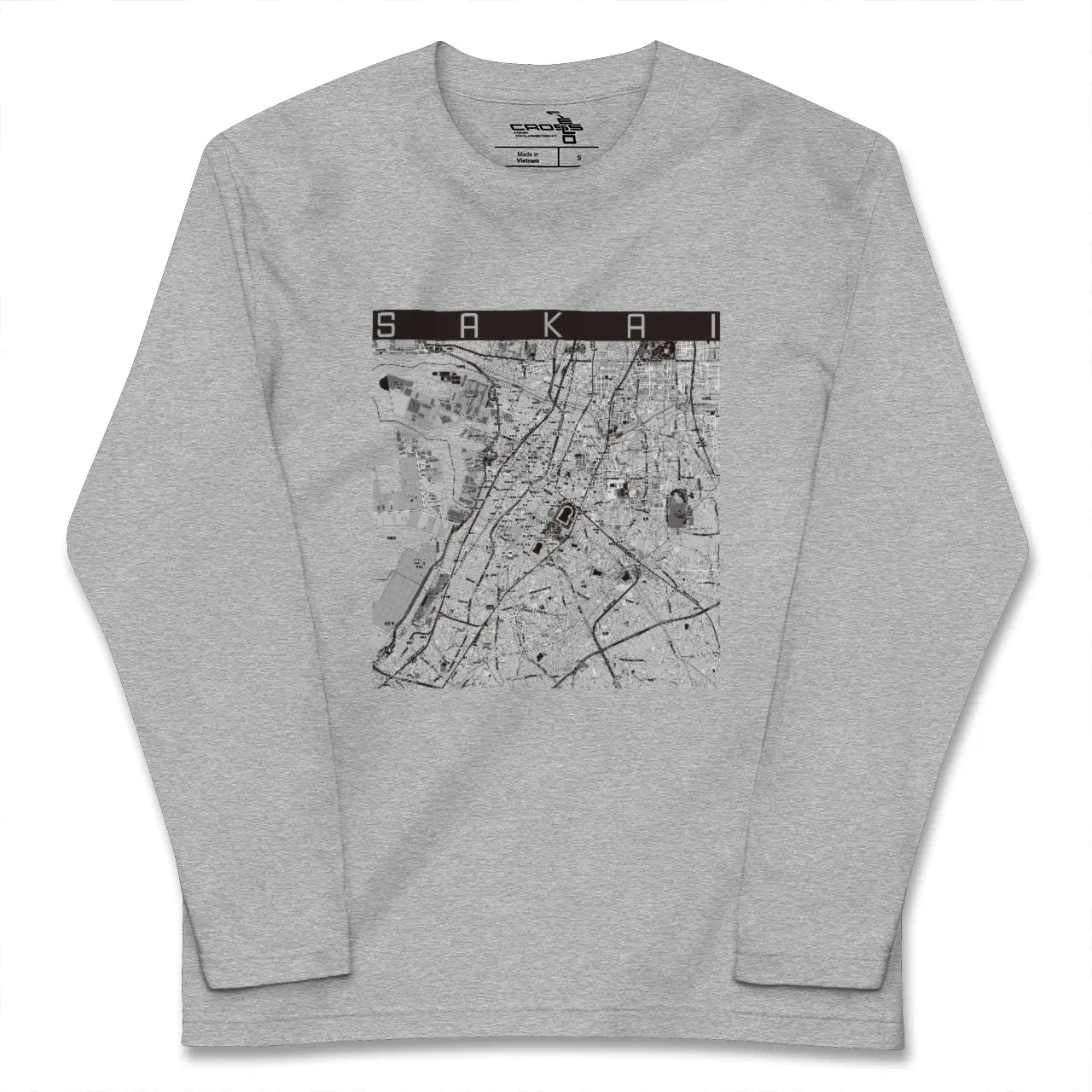 【堺(大阪府)】地図柄ロングスリーブTシャツ