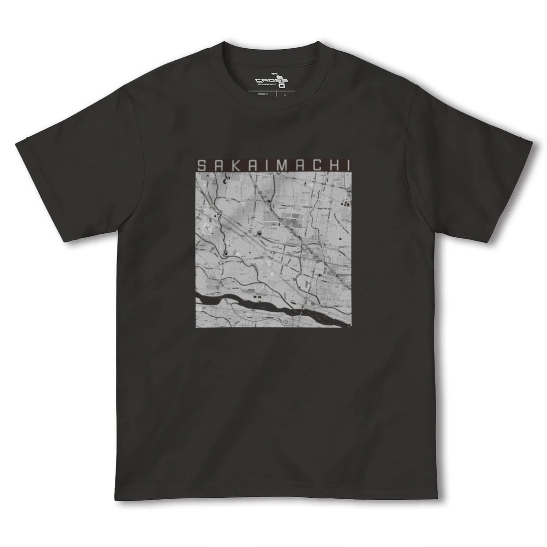 【境町(群馬県)】地図柄ヘビーウェイトTシャツ