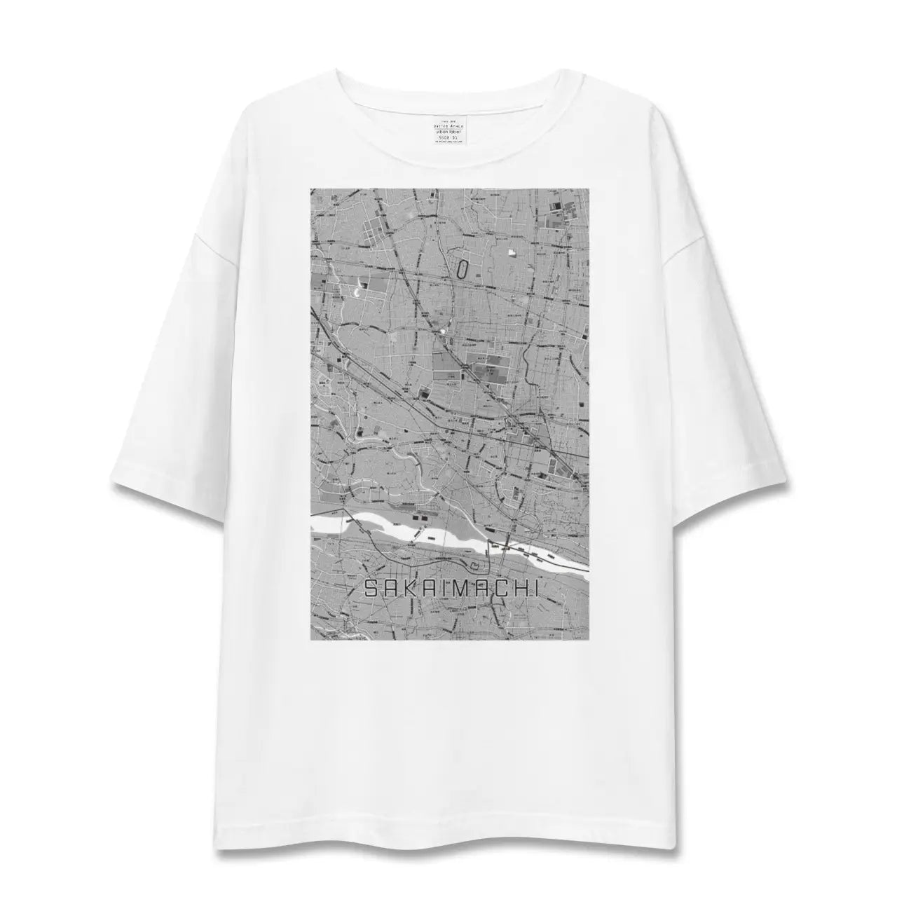 【境町(群馬県)】地図柄ビッグシルエットTシャツ
