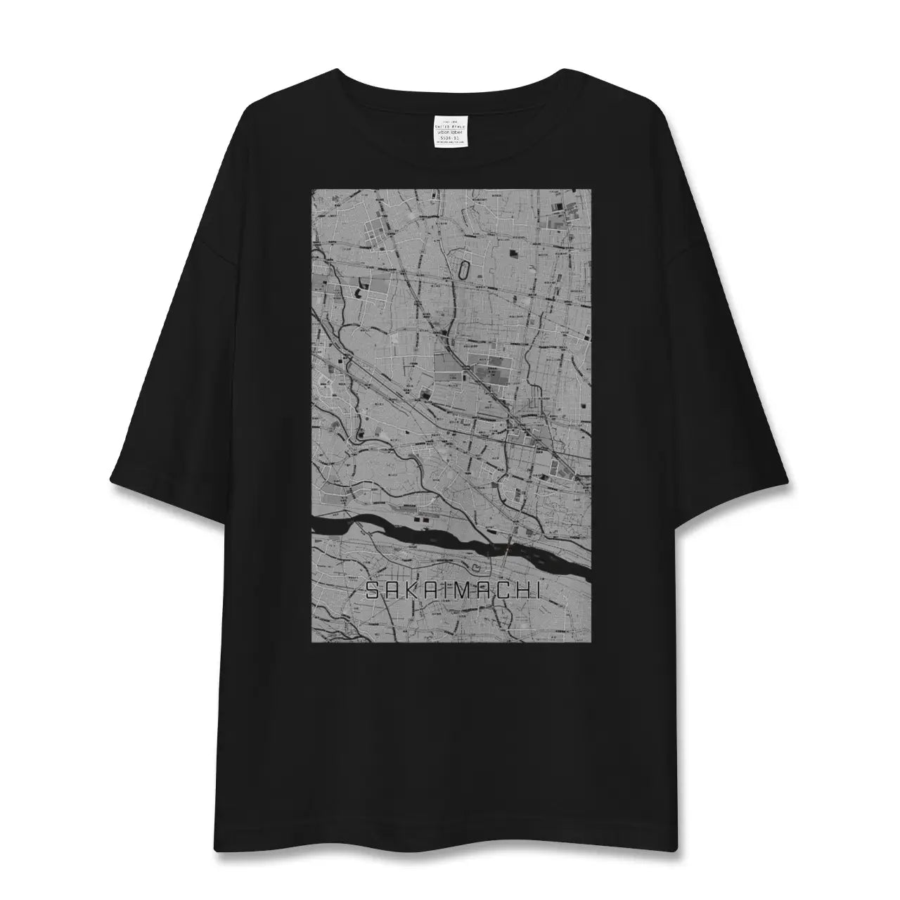 【境町(群馬県)】地図柄ビッグシルエットTシャツ