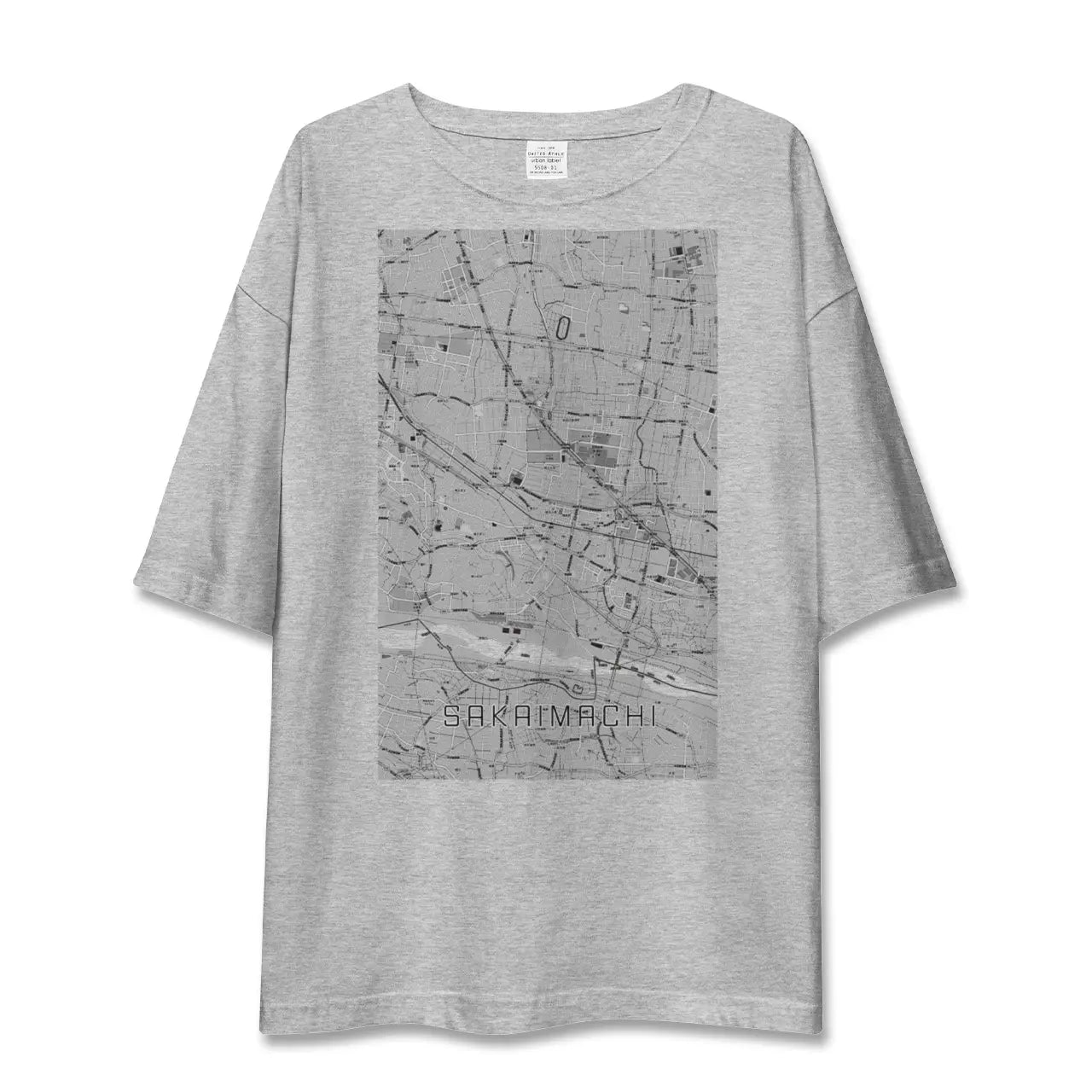 【境町(群馬県)】地図柄ビッグシルエットTシャツ