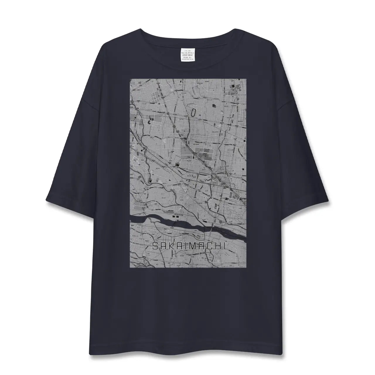 【境町(群馬県)】地図柄ビッグシルエットTシャツ