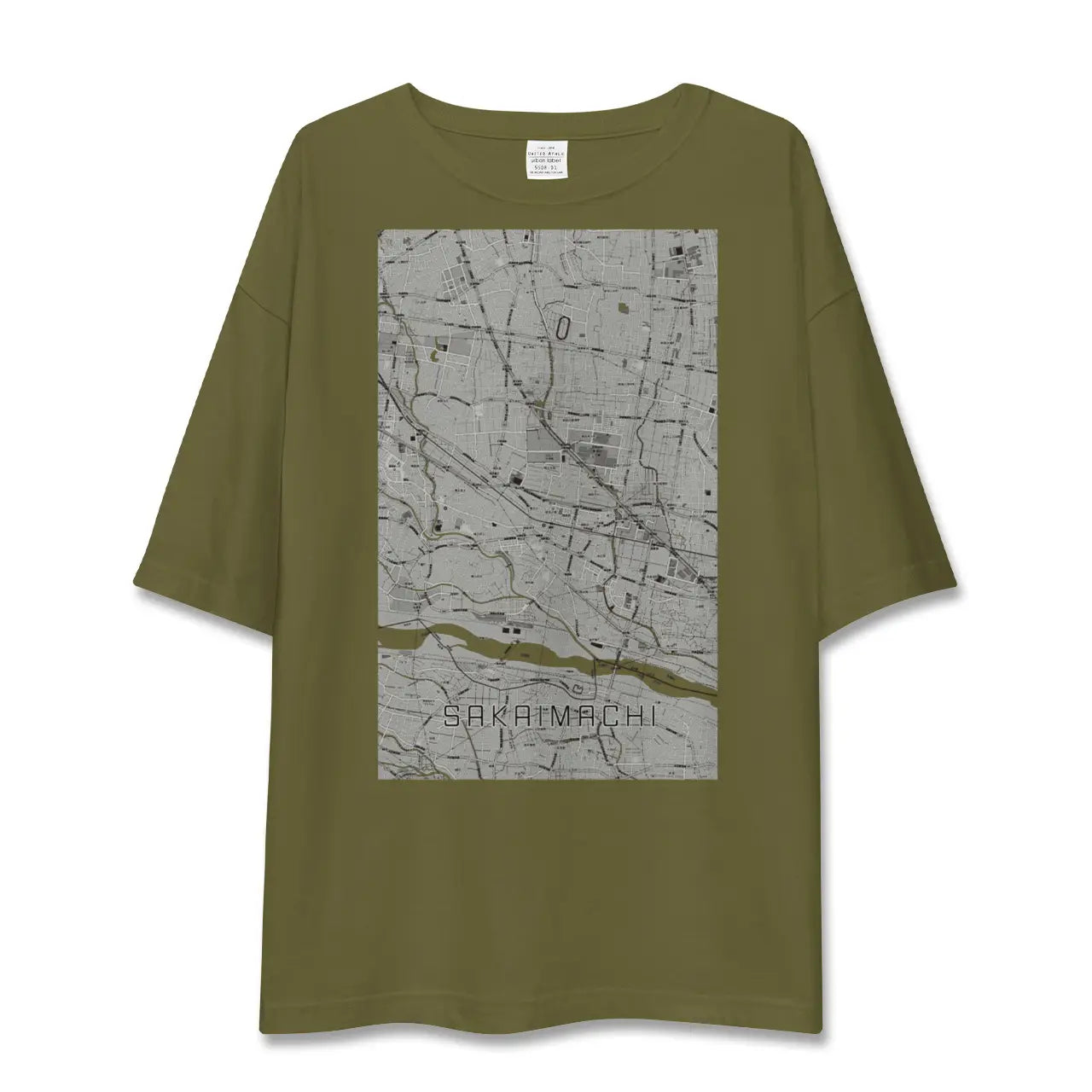 【境町(群馬県)】地図柄ビッグシルエットTシャツ