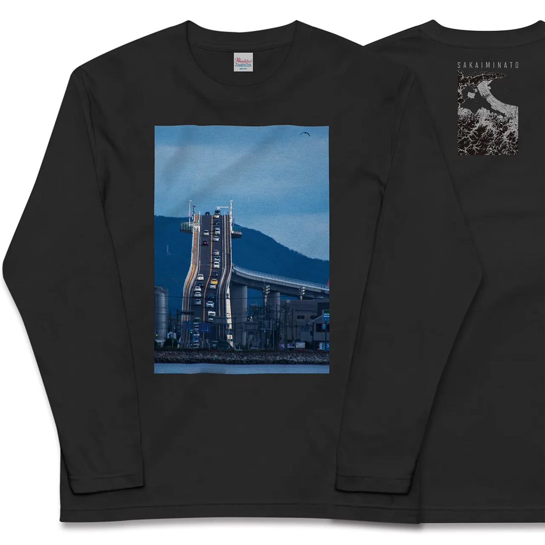 【境港(鳥取県)】Map World ロングスリーブTシャツ