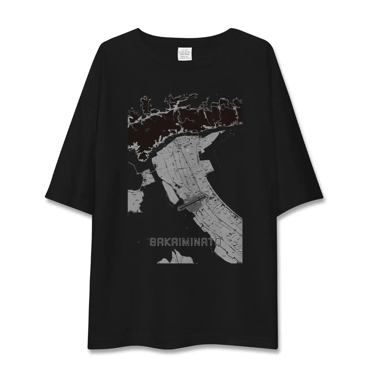 【境港(鳥取県)】地図柄ビッグシルエットTシャツ