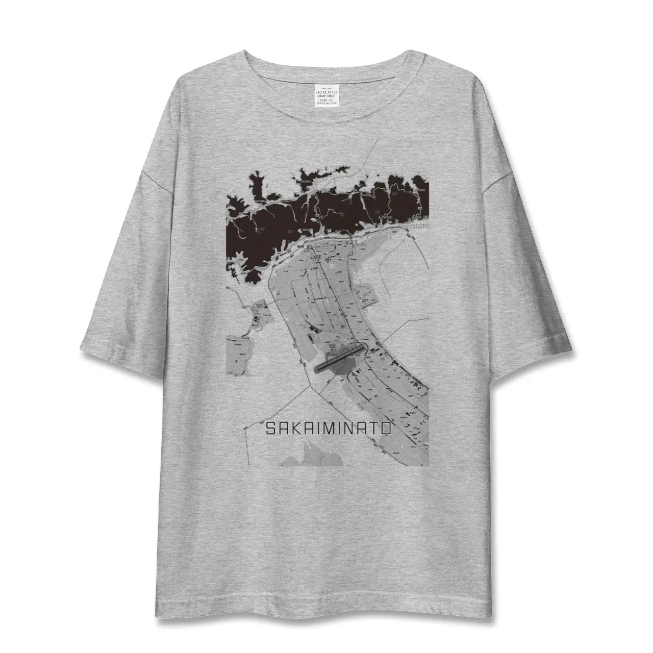 【境港(鳥取県)】地図柄ビッグシルエットTシャツ