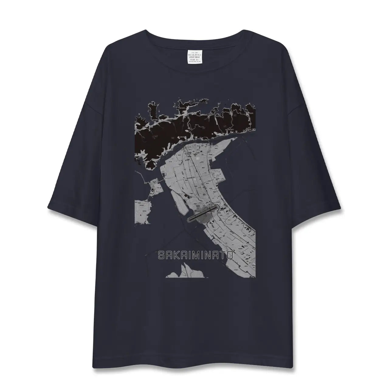 【境港(鳥取県)】地図柄ビッグシルエットTシャツ