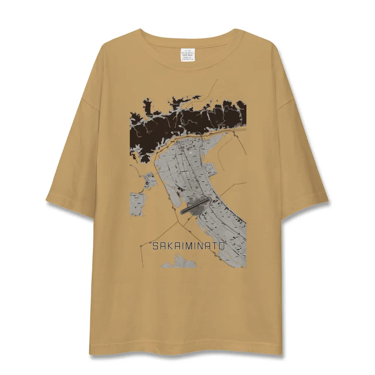 【境港(鳥取県)】地図柄ビッグシルエットTシャツ