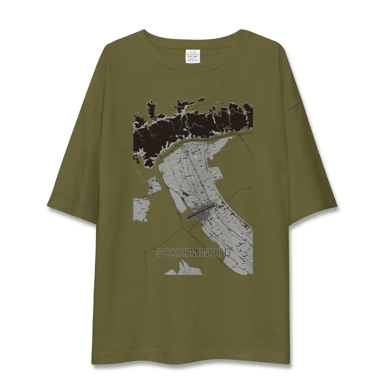 【境港(鳥取県)】地図柄ビッグシルエットTシャツ