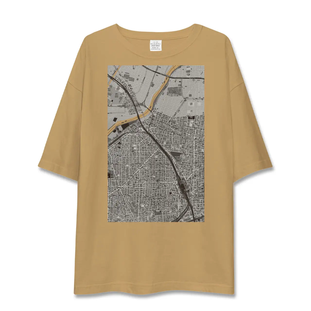 【栄生(愛知県)】地図柄ビッグシルエットTシャツ