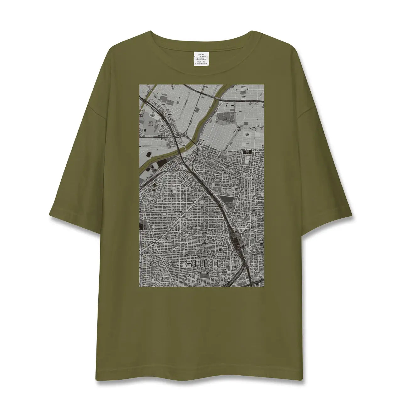 【栄生(愛知県)】地図柄ビッグシルエットTシャツ