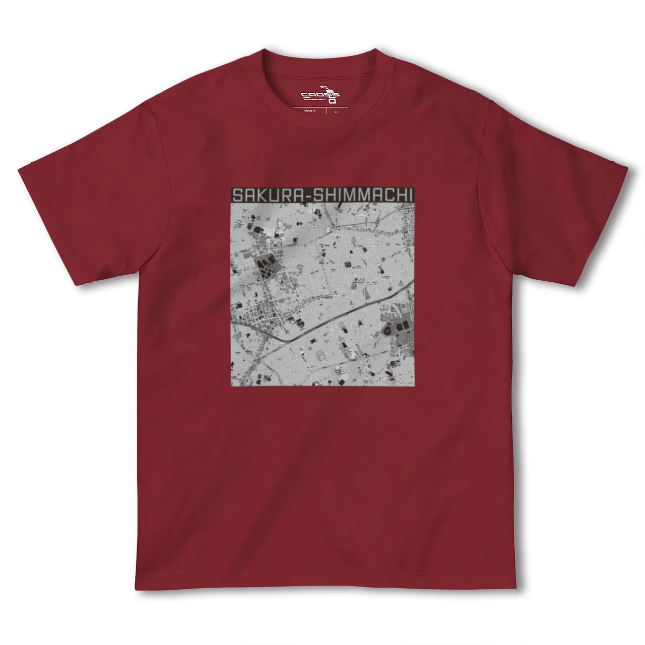 【桜新町(東京都)】地図柄ヘビーウェイトTシャツ