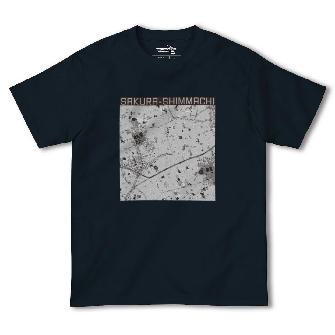 【桜新町(東京都)】地図柄ヘビーウェイトTシャツ