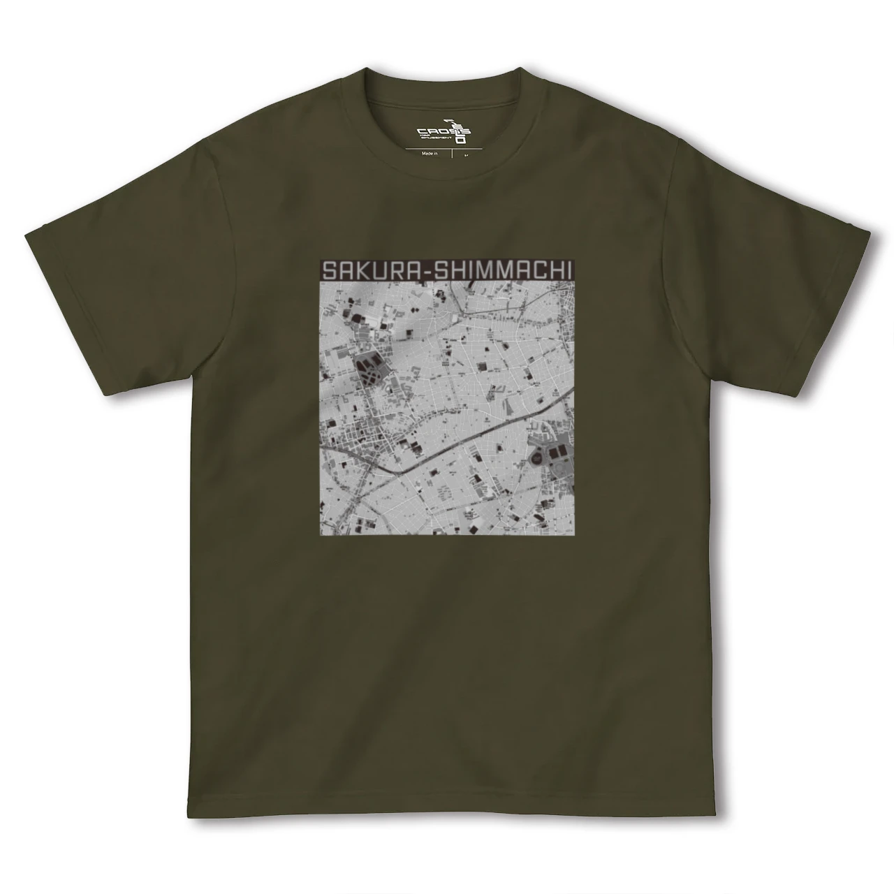 【桜新町(東京都)】地図柄ヘビーウェイトTシャツ