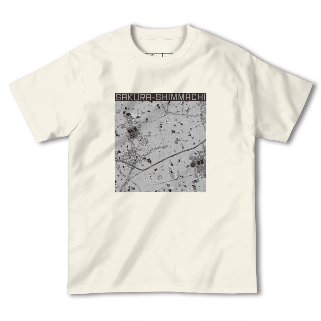 【桜新町(東京都)】地図柄ヘビーウェイトTシャツ